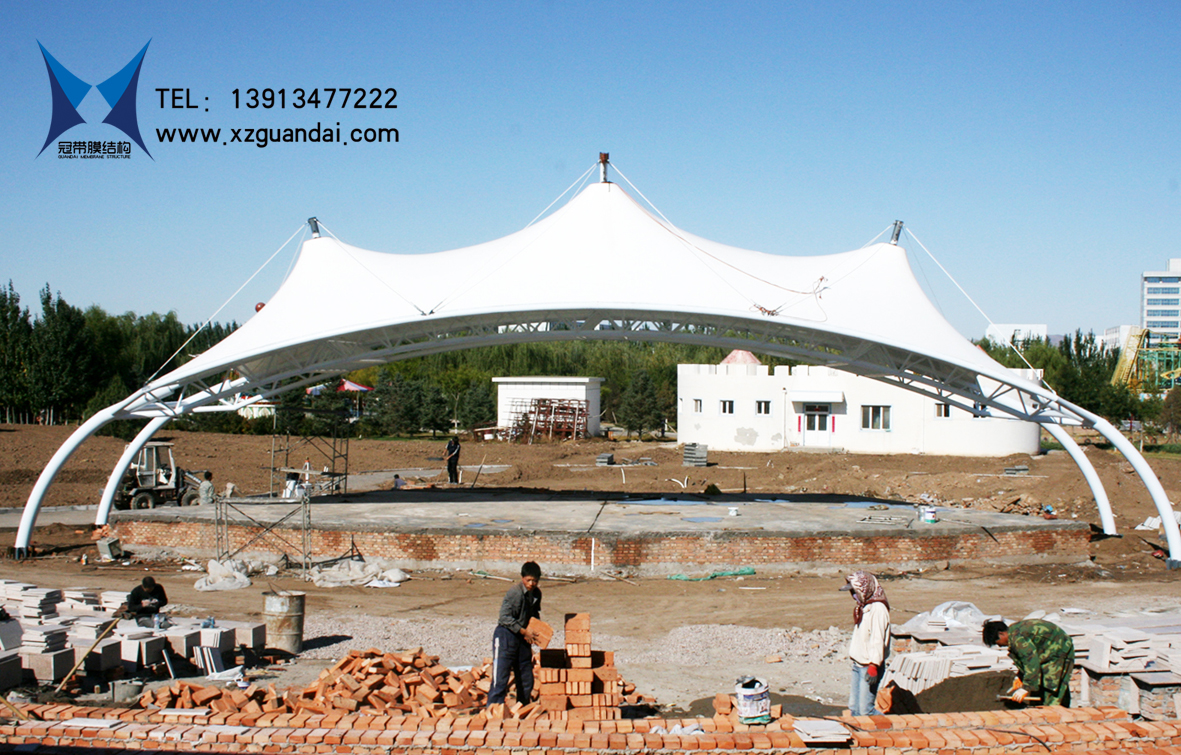 赤峰海贝尔游乐广场膜结构舞台工程